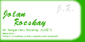 jolan rocskay business card